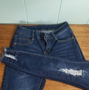 Fashion Nova Distressed Ankle Skinny Jeans